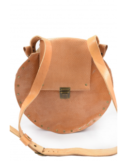 Small round leather bag