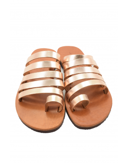 Handmade leather sandals for women with golden leather