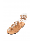 Handmade ancient greek leather sandals for women