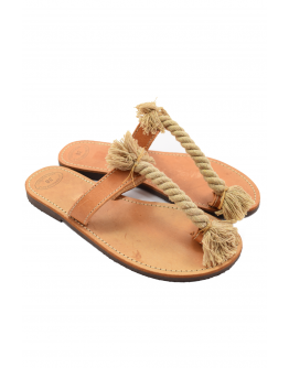 Handmade leather sandals for women with rope